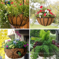 Hot selling natural coconut liner wall round garden hanging portable flower baskets durable flower hanging basket